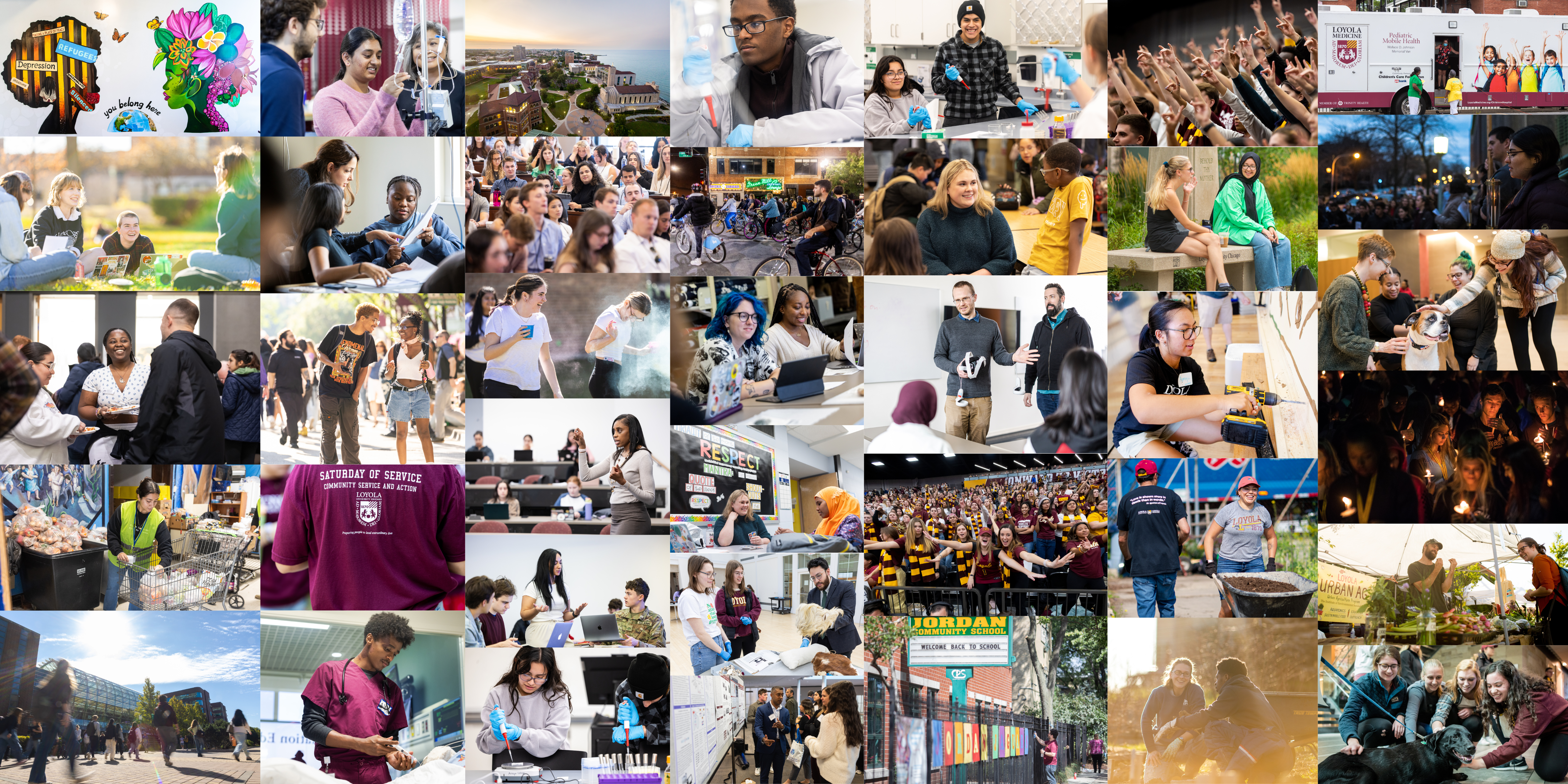 Collage of Loyola University Chicago students, faculty, and community partners e